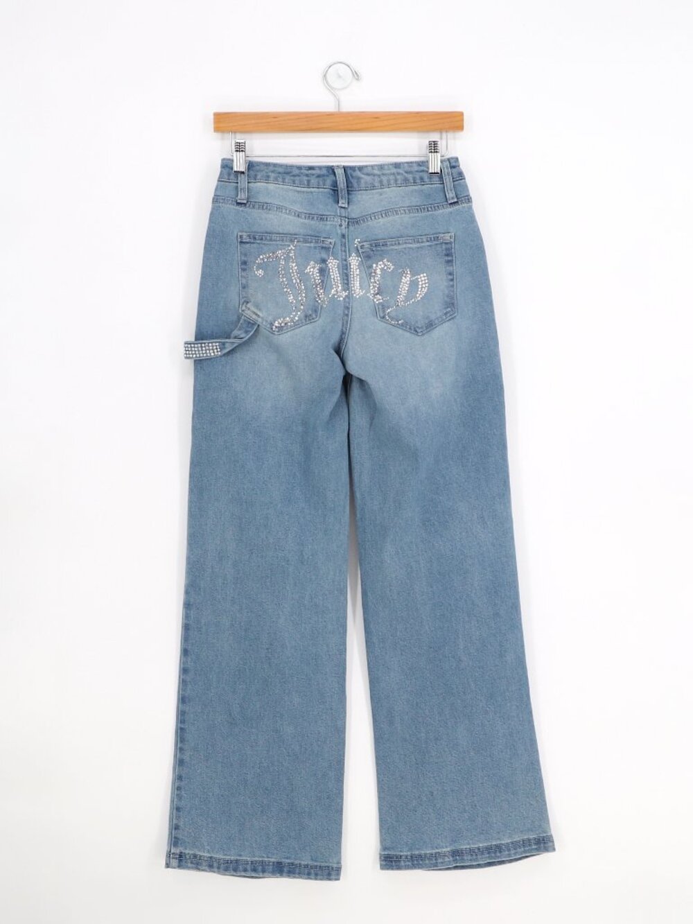 JUICY COUTURE Abbot Rhinestone Blue Carpenter Jeans Size 25